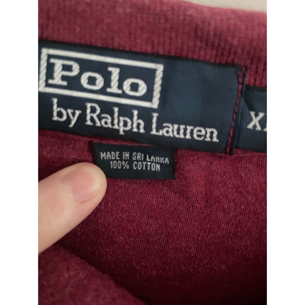 Polo Ralph Lauren Mens XL Burgundy Maroon Short Sleeve Cotton Pique Polo Shirt - Picture 4 of 6